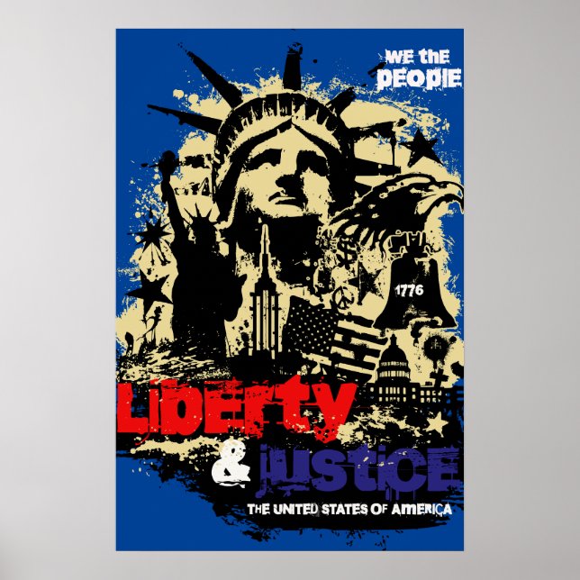 Liberdade e Justiça. Estátua da Liberdade. POSTER  (Frente)