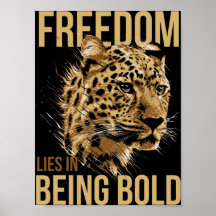 Liberdade mente em ser Poster do leopardo-dourado