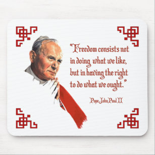 Liberdade Mousepad de Papa João Paulo II