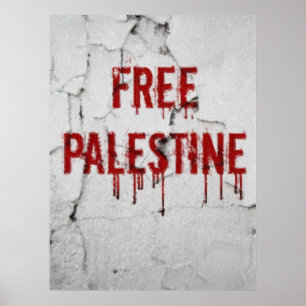 Liberdade na Palestina - Poster pintado