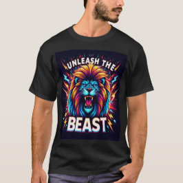 Libere a besta - Neon Roaring Lion T-Shirt Desi