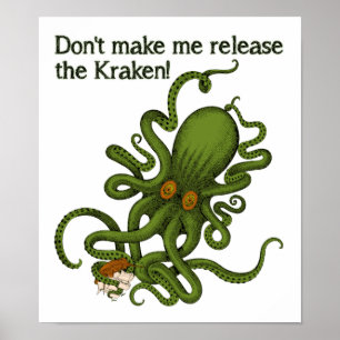 Libere o poster engraçado de Kraken