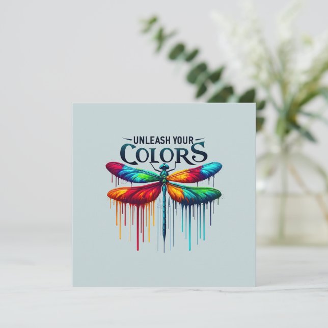Libere suas cores - Dragonfly artística (Em pé/Frente)