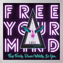 Liberte A Sua Mente Flamingo Inspo Poster
