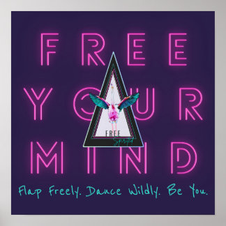 Liberte A Sua Mente Flamingo Inspo Poster