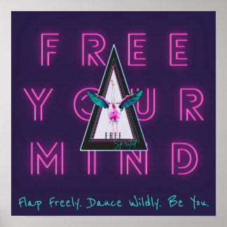 Liberte A Sua Mente Flamingo Inspo Poster