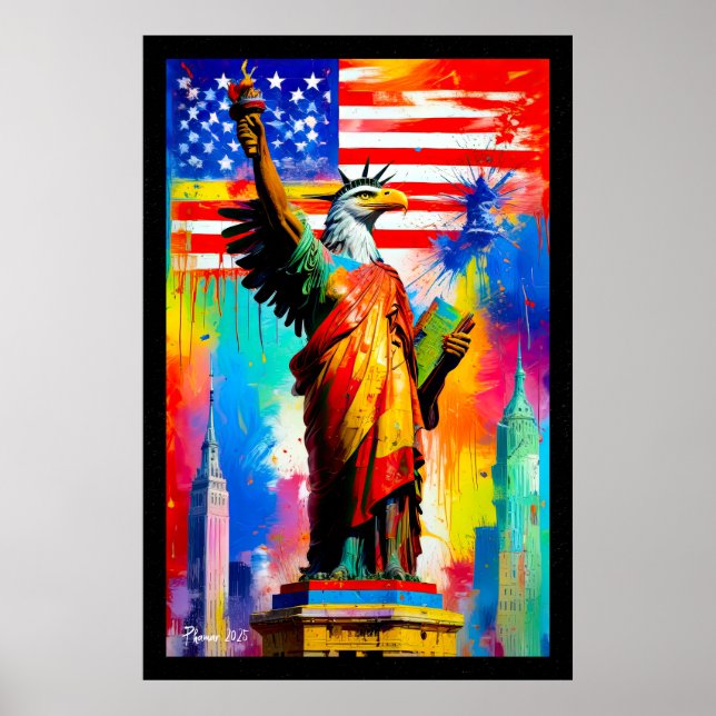 Liberty Eagle Statue Poster Pop (Frente)
