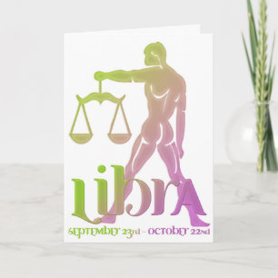 Libra Astrologia Zodiac - Cartão de Aniversário de