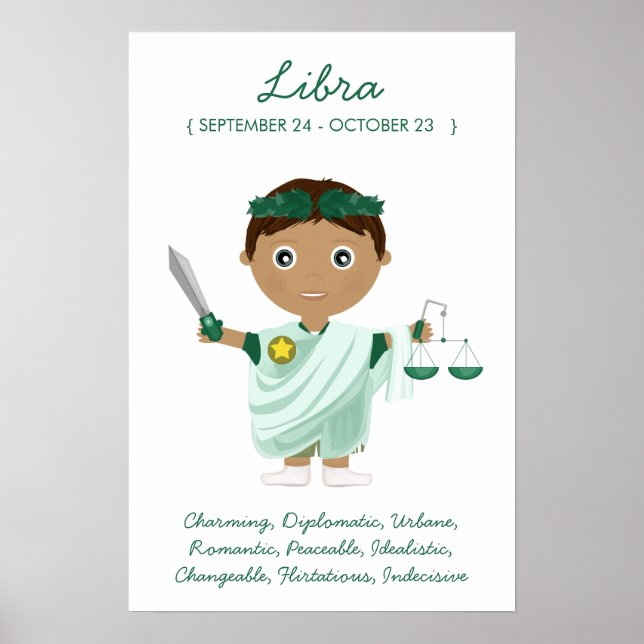 Libra - Poster do Horoscópio Menino (Frente)