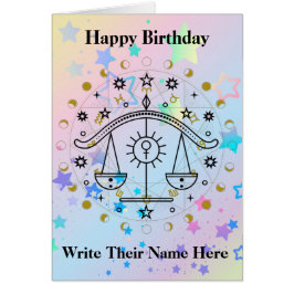 Libra - Símbolo Astrologia Cartão de Aniversário S