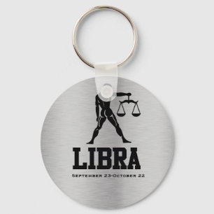 Libra Zodiac Botão Chaveiro