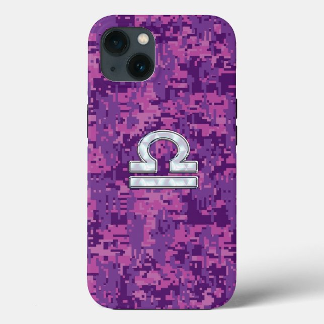 Libra Zodiac - Sinal de Fuchsia Camo (Verso)