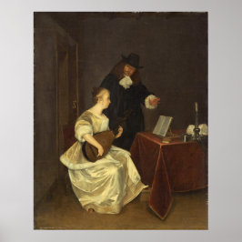 Lição de música - Gerard ter Borch Fine Art Poster