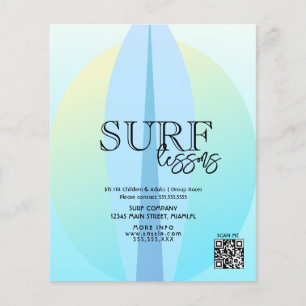 Lição de Surf Adulto Crianças Panfletos Empresaria