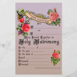 Licença de Casamento Comemorativo