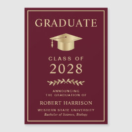 Licenciatura Dourada da Elegant College Burgundy