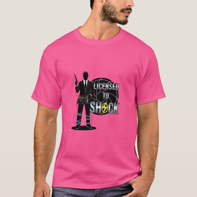 Licensed to Shock – Certified Electrician T-Shirt (Frente)
