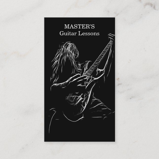 Lições de violão/ Cartões de visitas de vendas (Frente)