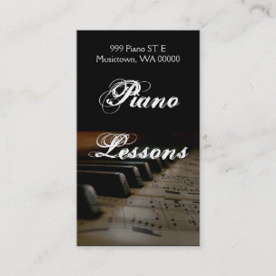 Lições para piano, instrutor, Cartão de visita