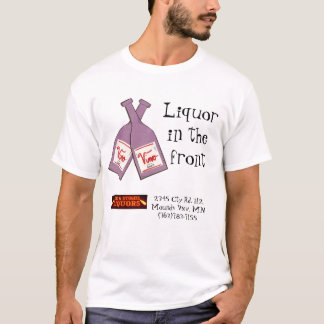 Licor… no t-shirt dianteiro
