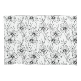 Líder Floral Branco e Preto Moderno