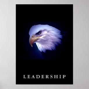 Liderança Motivacional Bald Eagle Poster Vertical