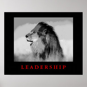 Liderança Motivativa de pop Art King Lion Poster
