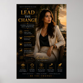 Liderar a Mudança – Poster de Motivação para Escri