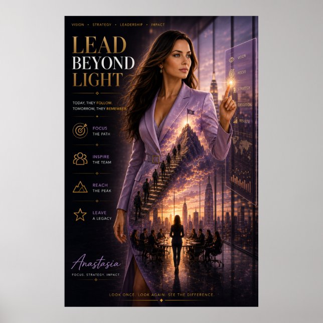 Liderar Além da Luz – Poster de Liderança Executiv (Frente)