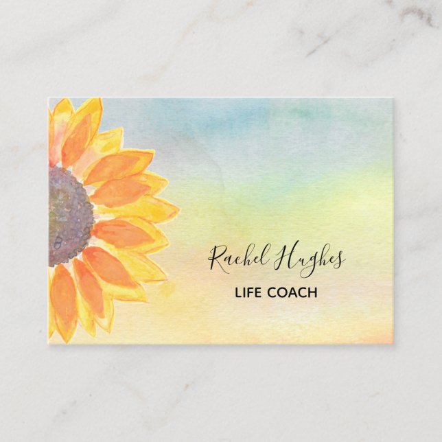 Life Coach Floral Watercolor Cartão de visita (Frente)