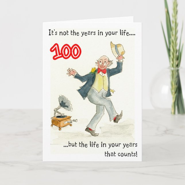 "Life in Your Year" - 100º Cartão de Aniversário (Frente)