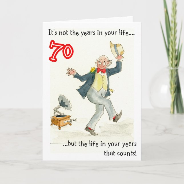 "Life in Your Year" - Cartão de Aniversário 70 par (Frente)