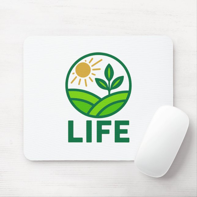 LIFE Mousepad - Design de Trabalho Ecológico (Com mouse)