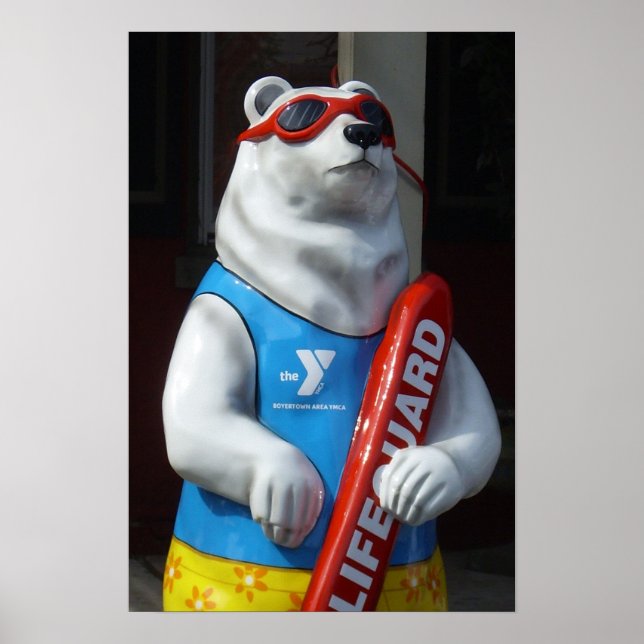 Lifeguard White Bear Poster (Frente)