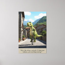 'Life's like riding a bicycle' motivational canvas