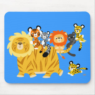 Liger de cartoon e mousepad de amigos