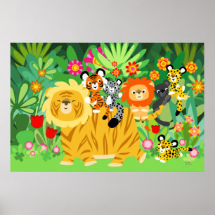 Liger de desenho e poster de amigos