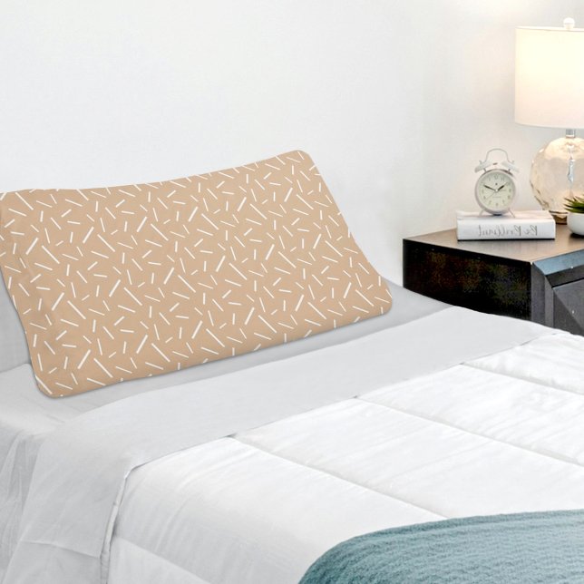 Light Brown Memphis Pattern Pillowcase (Criador carregado)