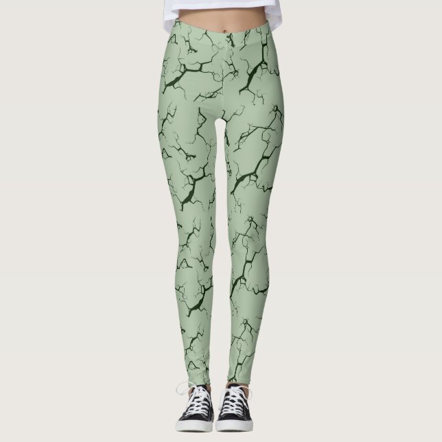 light green leggings with tie-dye design (Frente)