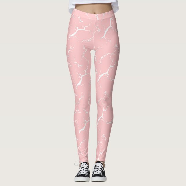 light pink leggings with tie-dye design (Frente)