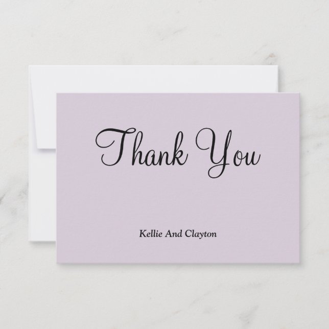 Light Purple Obrigado Cartões (Frente)