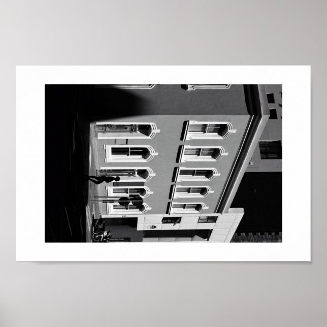 Light Shadows BNW Architecture Street Cape Poster (Frente)
