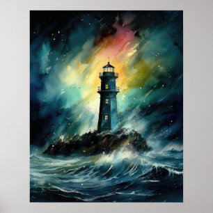 Lighthouse Coastal Art Impressão