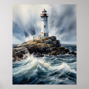 Lighthouse Coastal Art Impressão