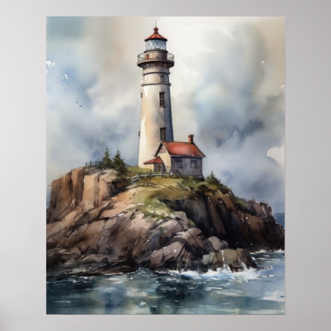Lighthouse Coastal Art Impressão (Frente)