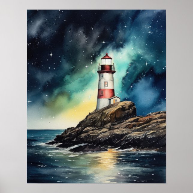 Lighthouse Coastal Art Impressão (Frente)