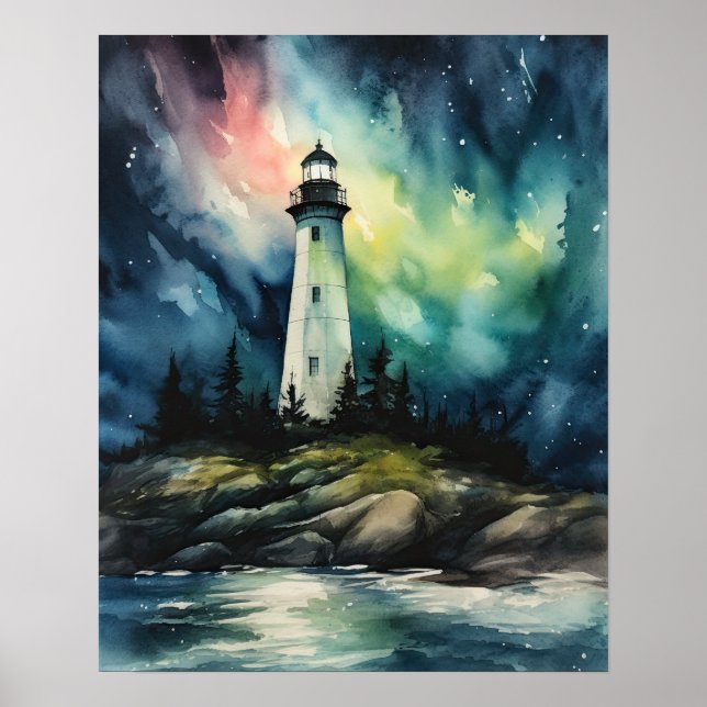 Lighthouse Coastal Art Impressão (Frente)