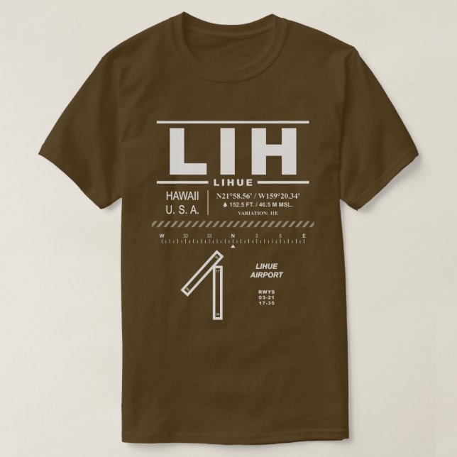 Lihue Airport LIH T-Shirt (Frente do Design)