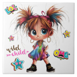 Lil Quirky Girl Wilky Child Cerâmica Azulejo