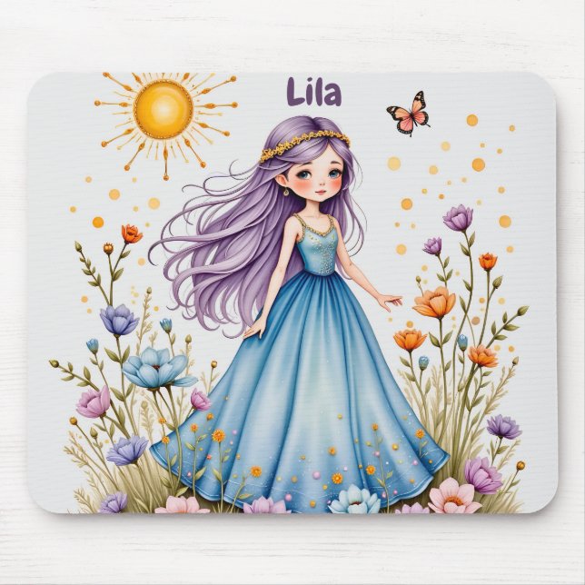 LILA ~ Garota Doce ~ Flores ~ Mousepad (Frente)